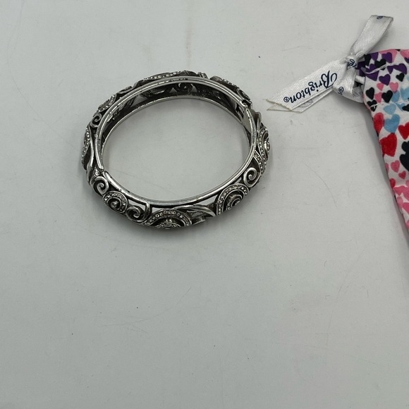 BRIGHTON Vintage ANAHITA Scrolled Crystal Hinged Bangle Bracelet Retired #476 - Picture 9 of 9